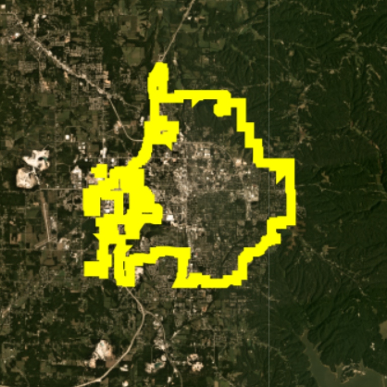 Decorative: Planet data map of Bloomington