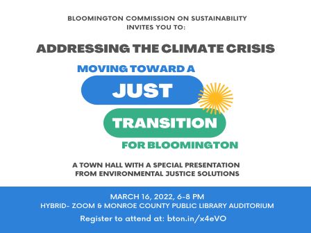Bloomington, Indiana Educates Community on Climate Equity and Justice through Town Hall 