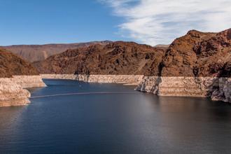 Due to prolonged drought in the Western part of the U.S., Lake Mead has experienced historic lows. Lake Mead provides water to Arizona, California, and Nevada.