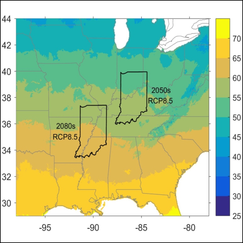 Indiana's climate will look more like southern states in the 2050s and the 2080s.